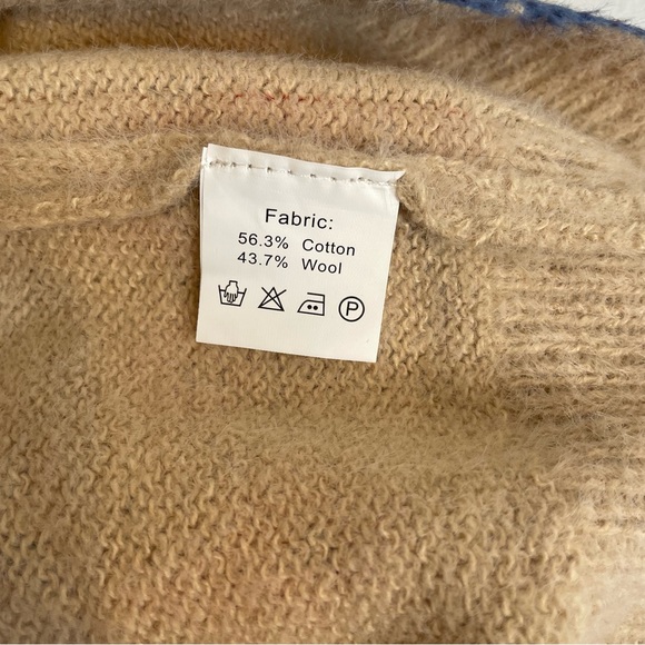 Cozy Patchwork Long Cardigan Retro Boho Festival 70's Hippie - no size tag - Picture 6 of 6